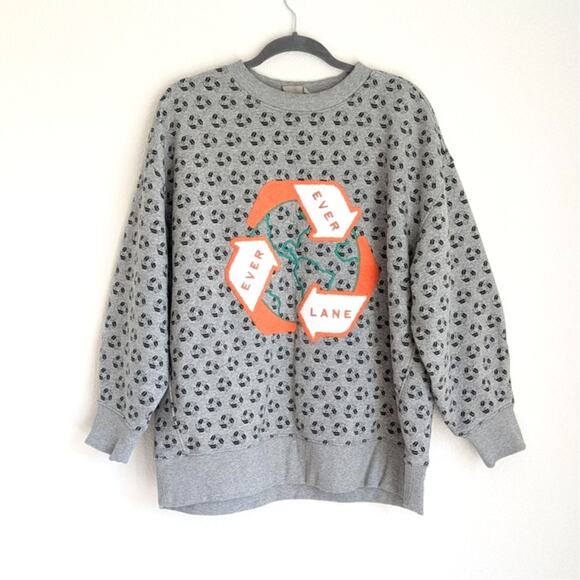 Everlane ReTrack Oversized Crew Neck Cotton/Fleece Sweater Sweatshirt, size L - Picture 1 of 7